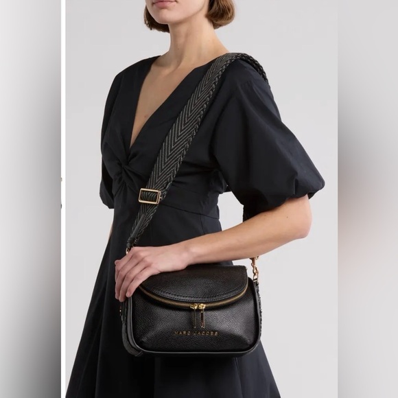 Marc Jacobs Black Crossbody Bag with Gold Accents